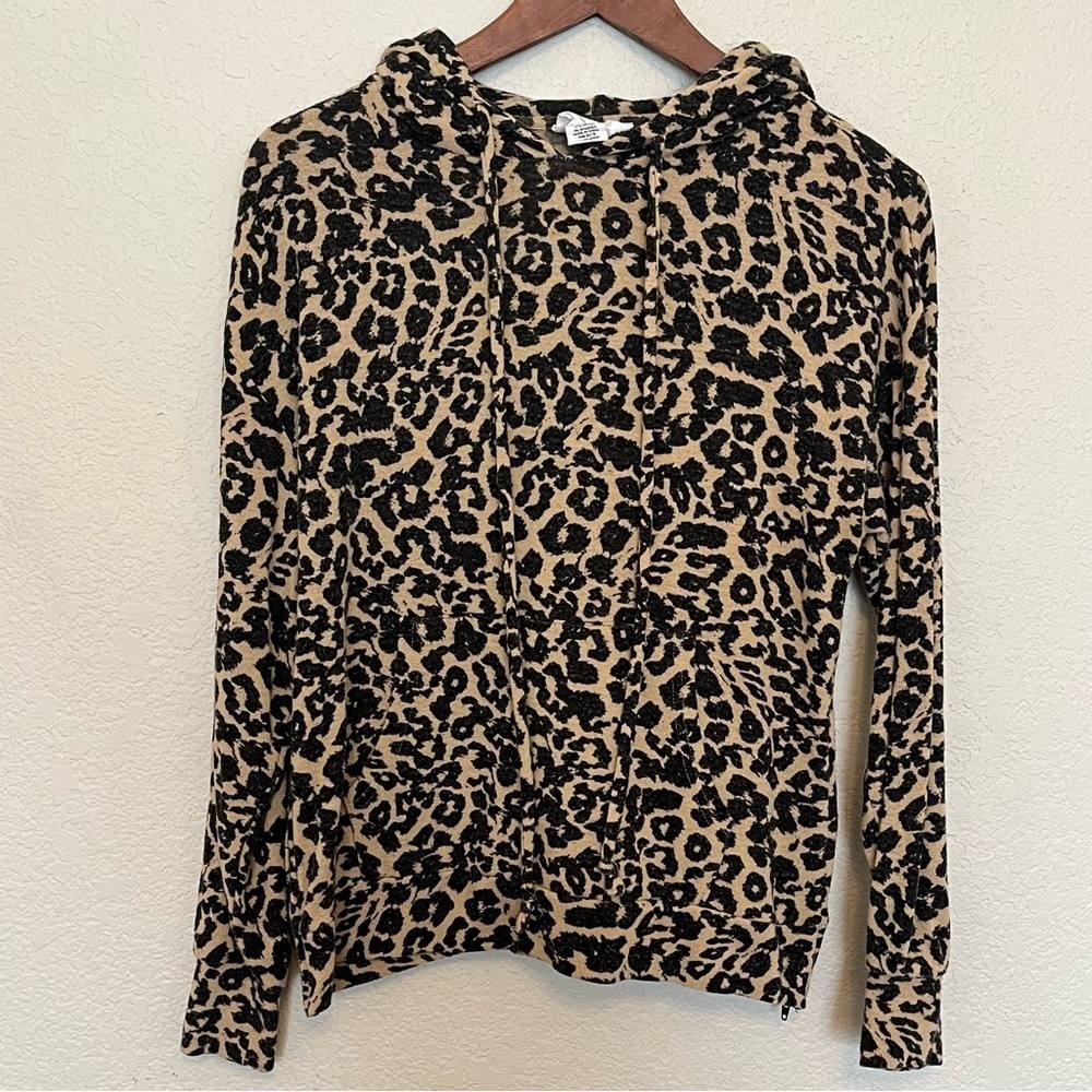 For the Republic Animal Leopard Print Hoodie Women's Size Small